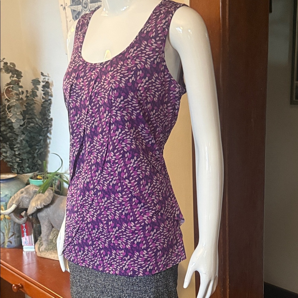 NWT Denver Hanes size M Purple Floral Women's Tank Top